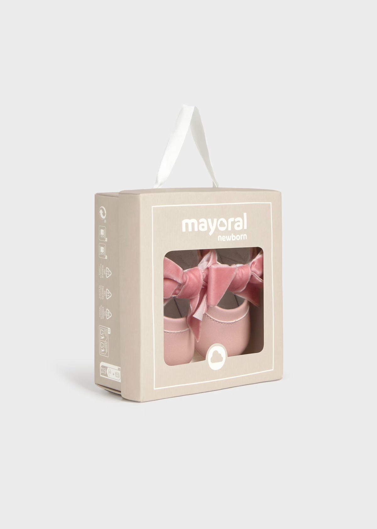 Zapatitos moño rosa recién nacida