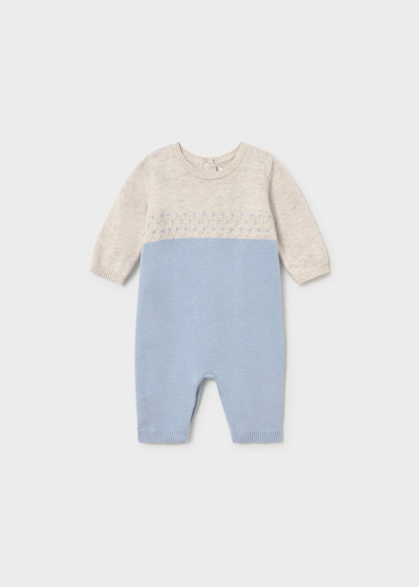 Pelele tricot azul cielo recién nacido
