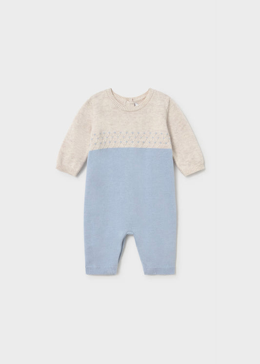 Pelele tricot azul cielo recién nacido