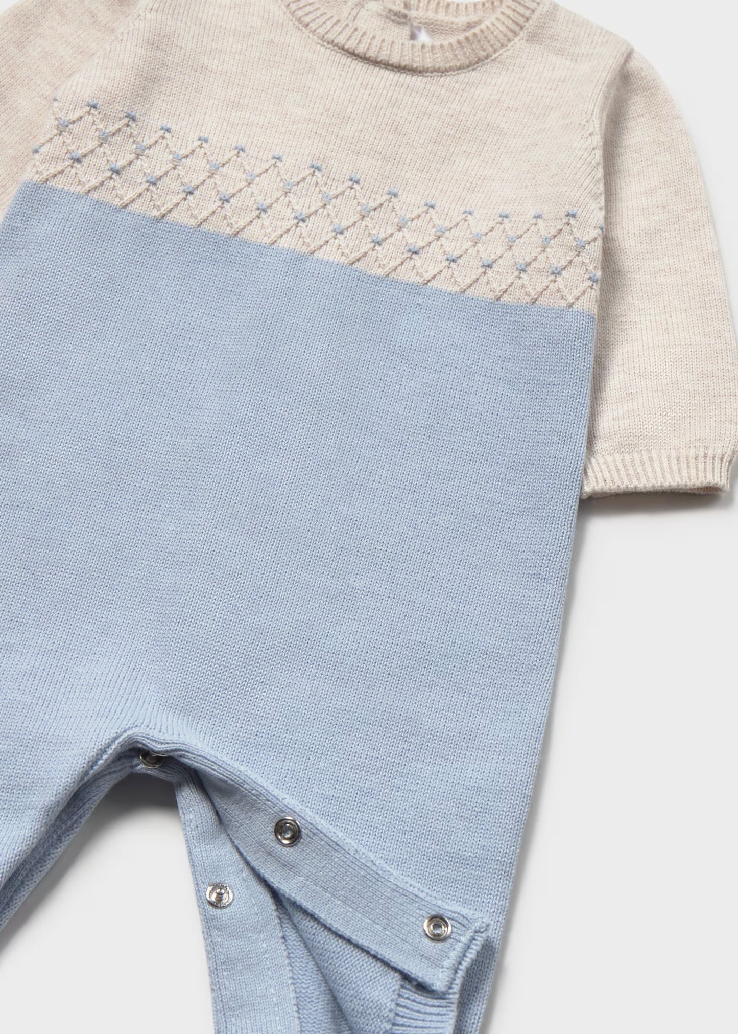 Pelele tricot azul cielo recién nacido