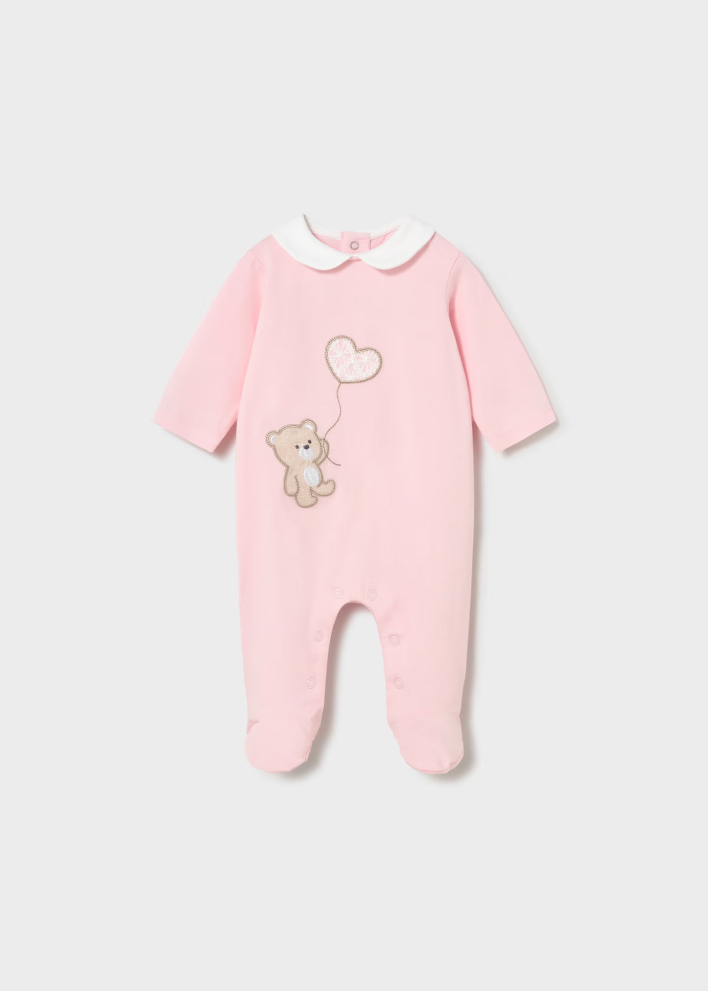 Pijama osito bordado rosa recién nacida