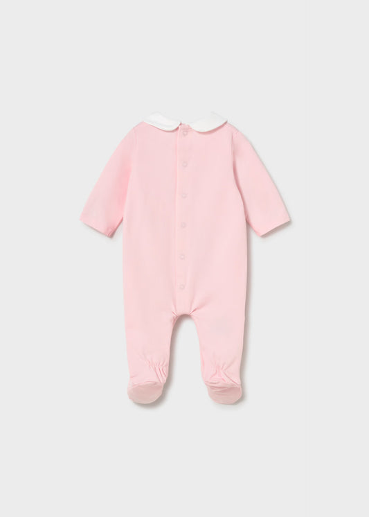 Pijama osito bordado rosa recién nacida