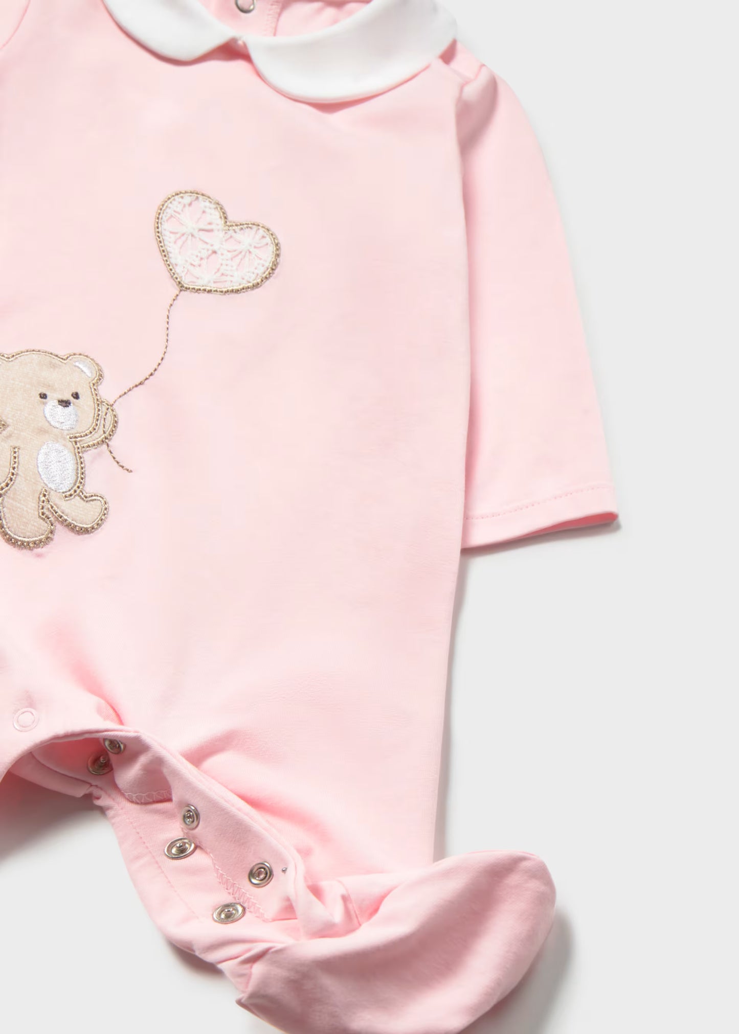 Pijama osito bordado rosa recién nacida