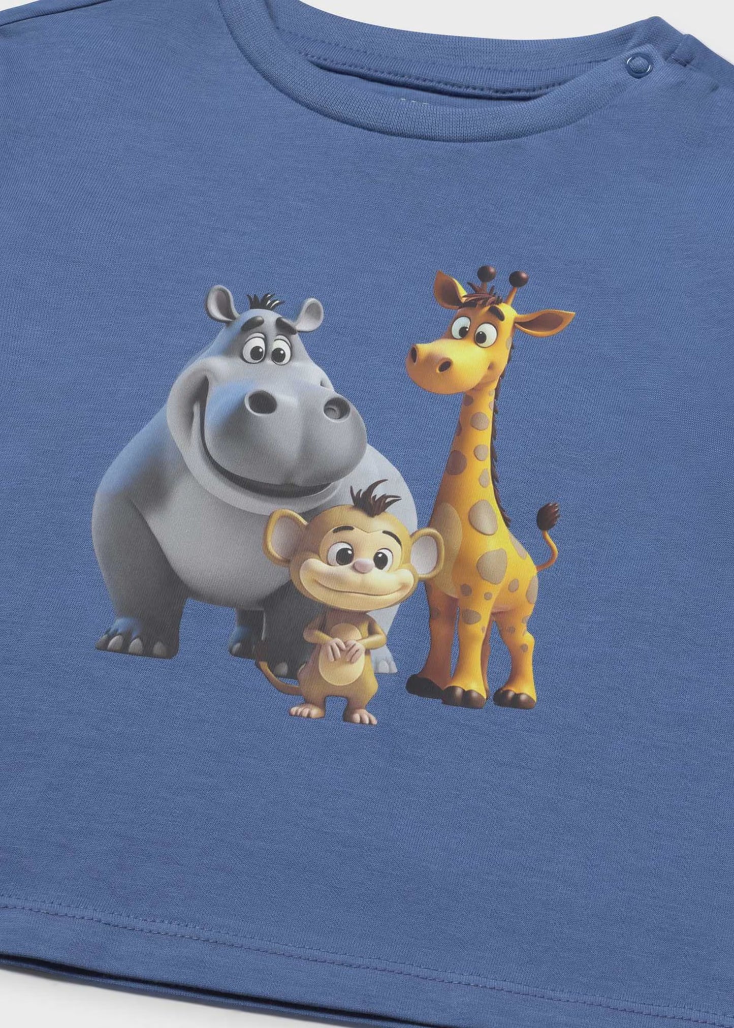 Playera azul animalitos bebé niño
