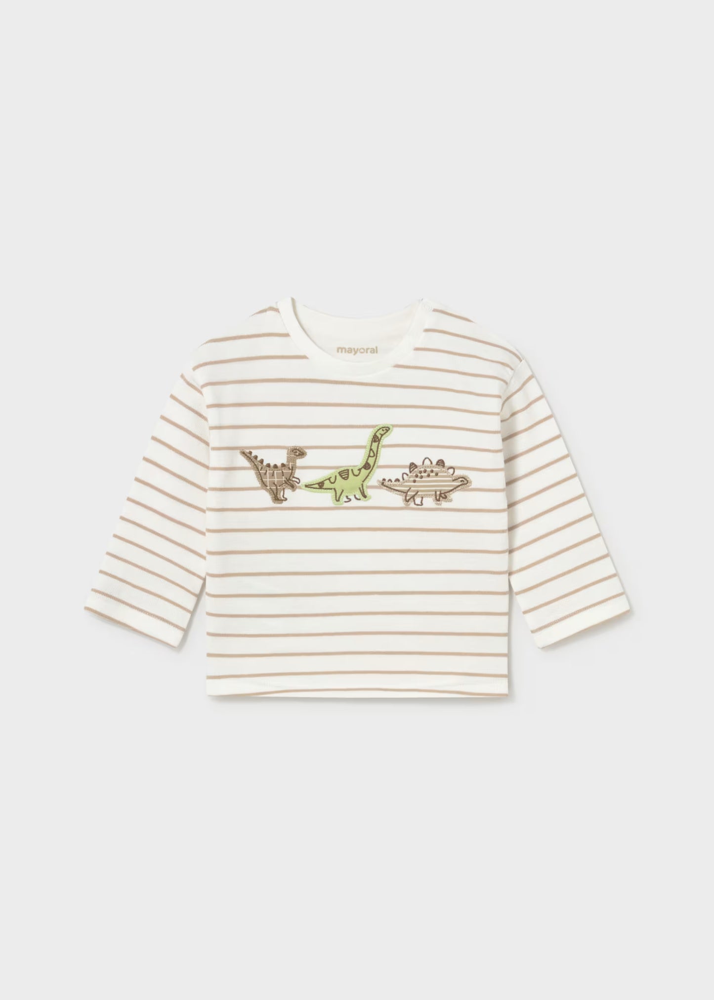 Playera manga larga bordada dinosaurios bebé niño