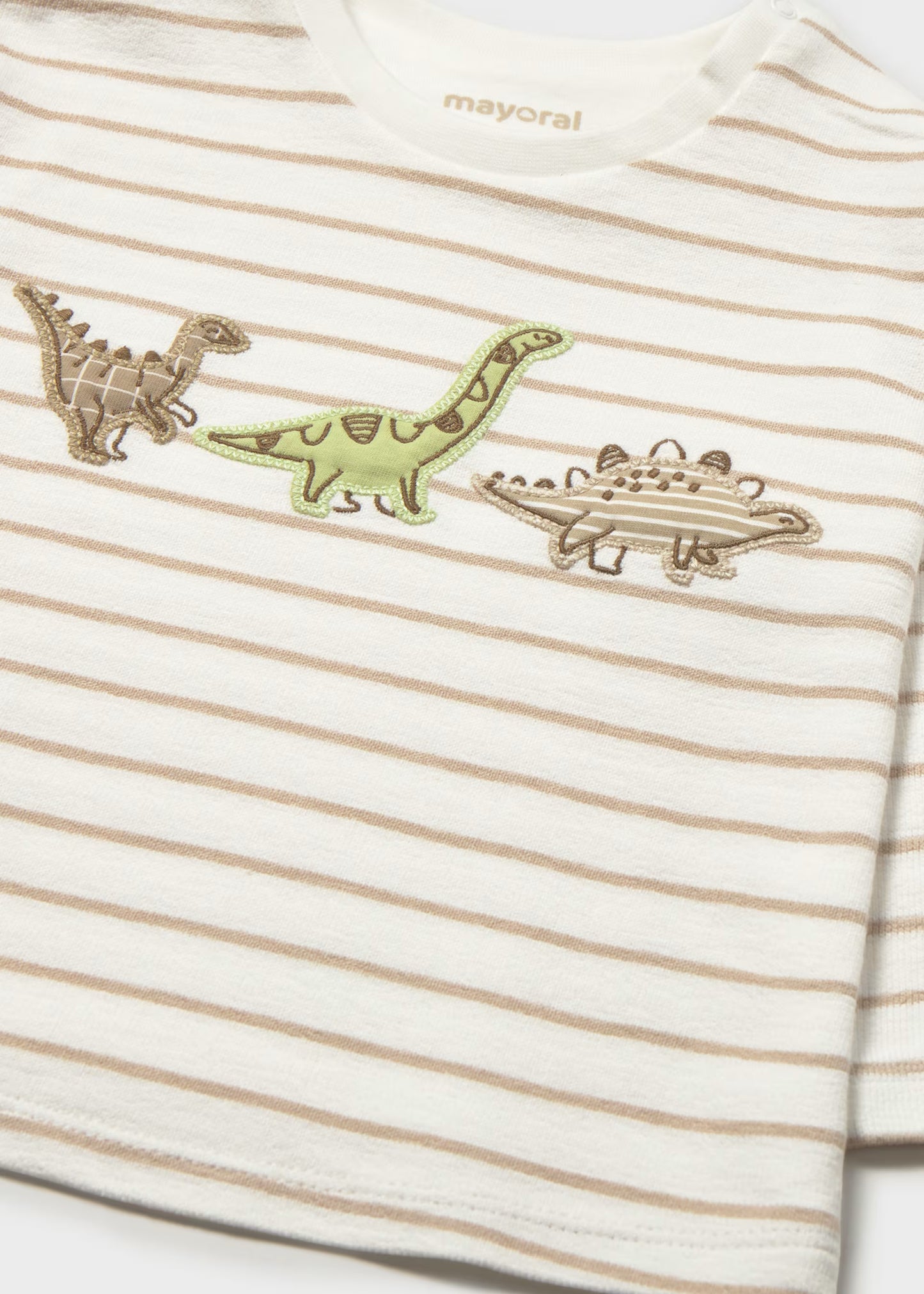 Playera manga larga bordada dinosaurios bebé niño