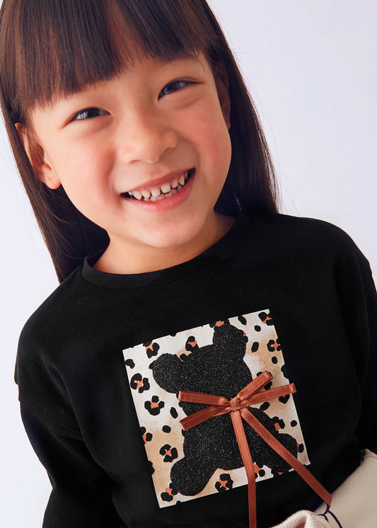 Conjunto leopardo leggings flare mini niña