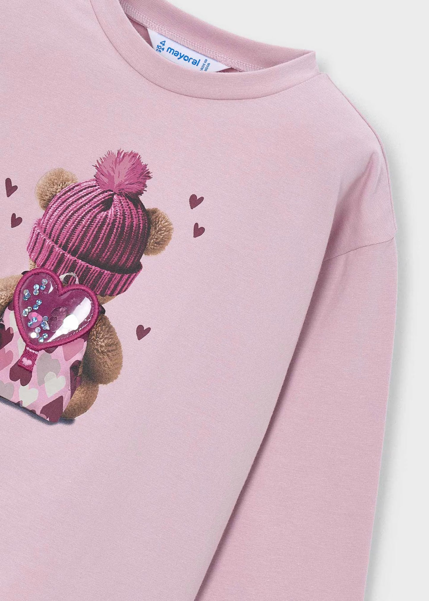 Conjunto blusa leggings corazones mini niña