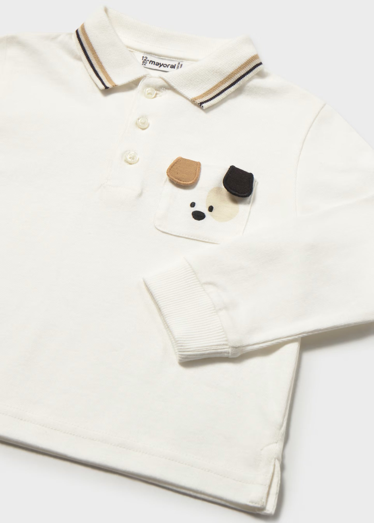 Conjunto polo manga larga perrito bebé niño