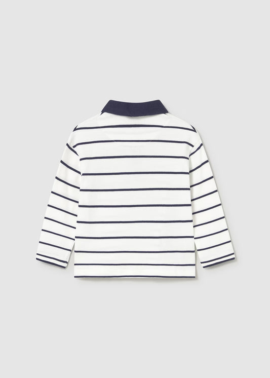 Polo contraste rayas azules bebé niño