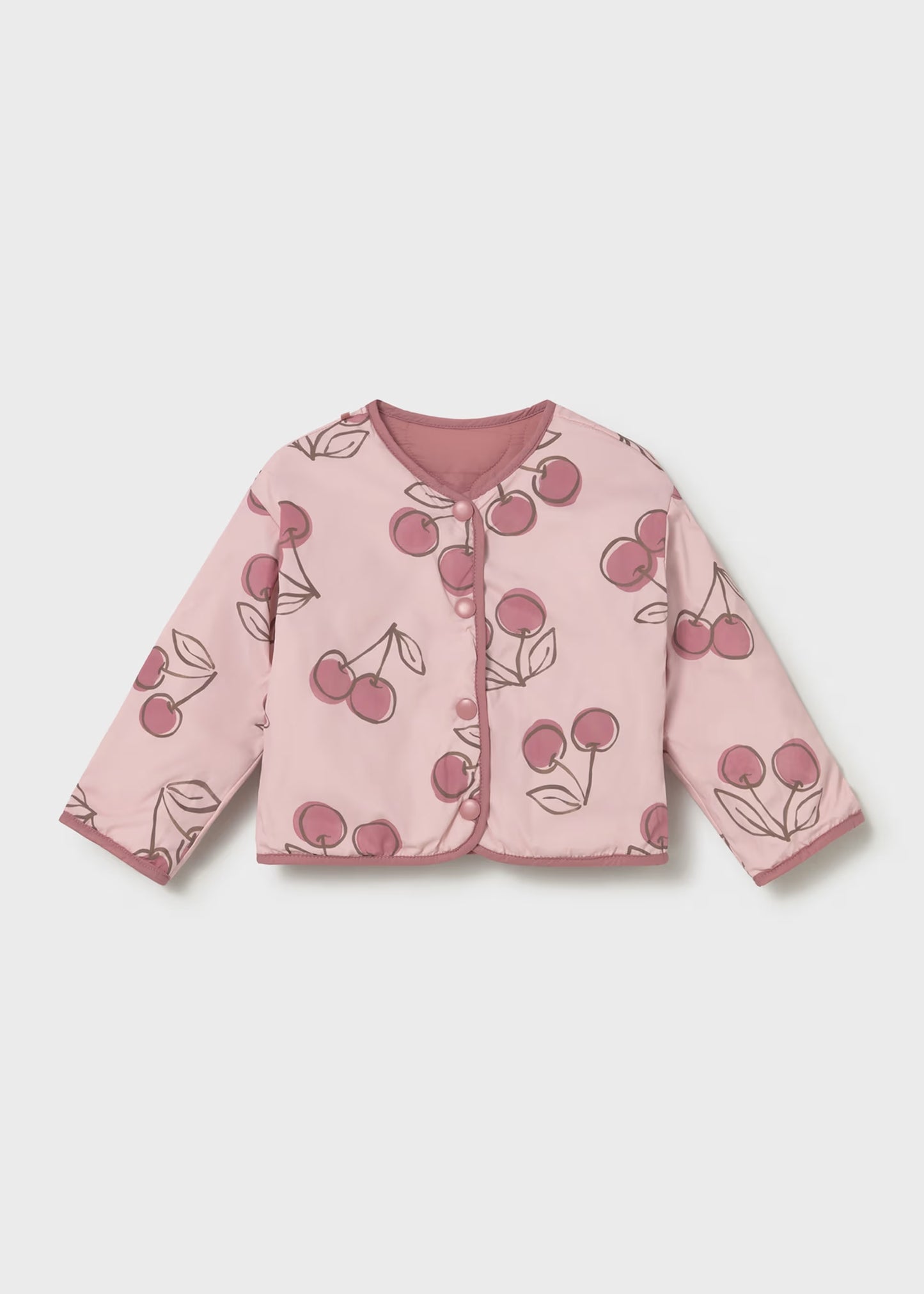 Impermeable acolchado rosa reversible bebé niña