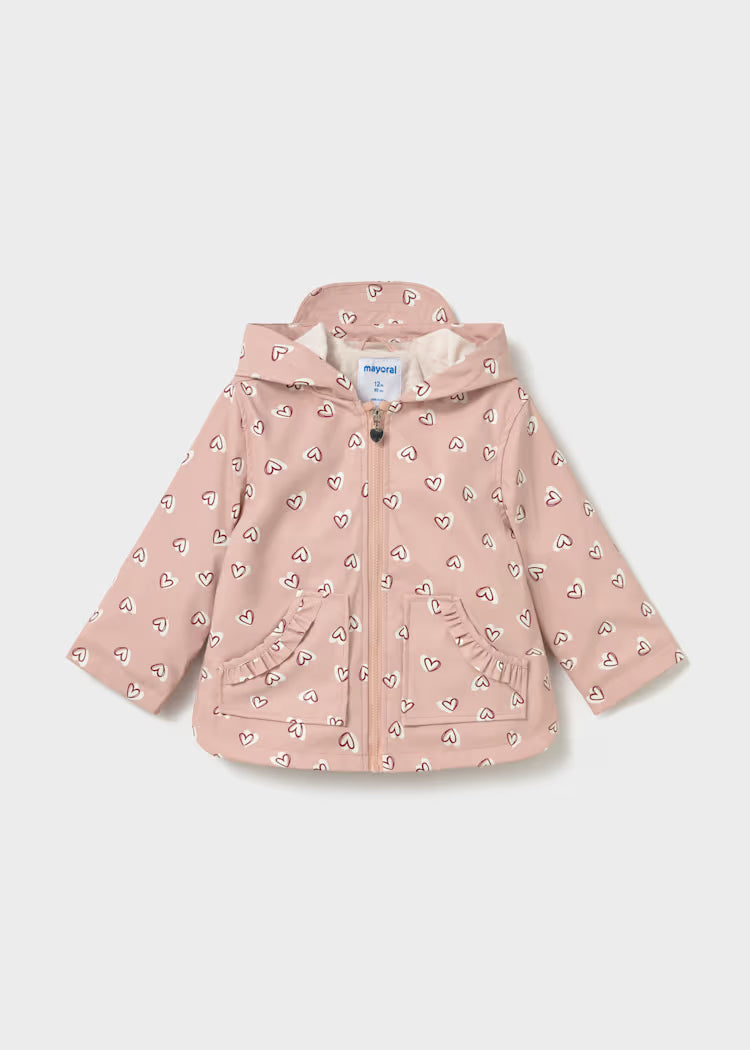 Impermeable rosa estampado bebé niña
