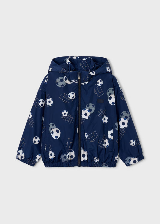 Impermeable fútbol azul marino mini niño