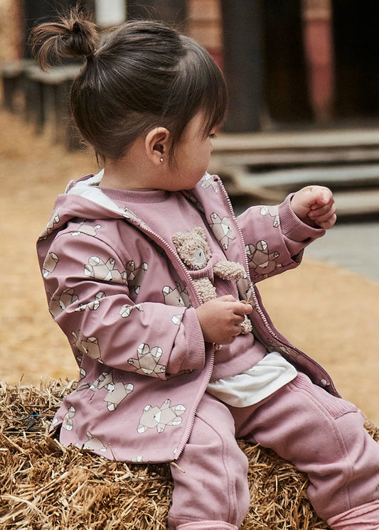 Rompevientos impermeable rosa bebé niña