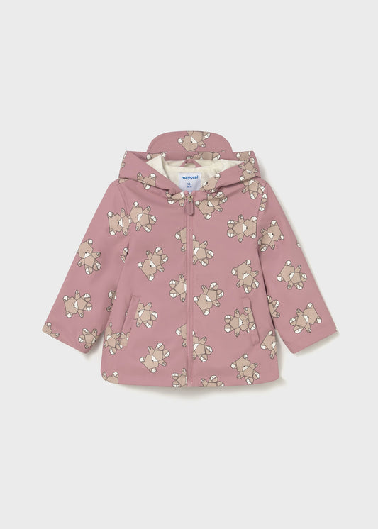Rompevientos impermeable rosa bebé niña
