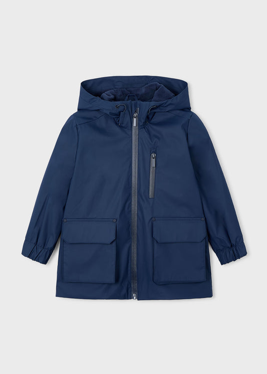 Impermeable afelpado azul marino mini niño