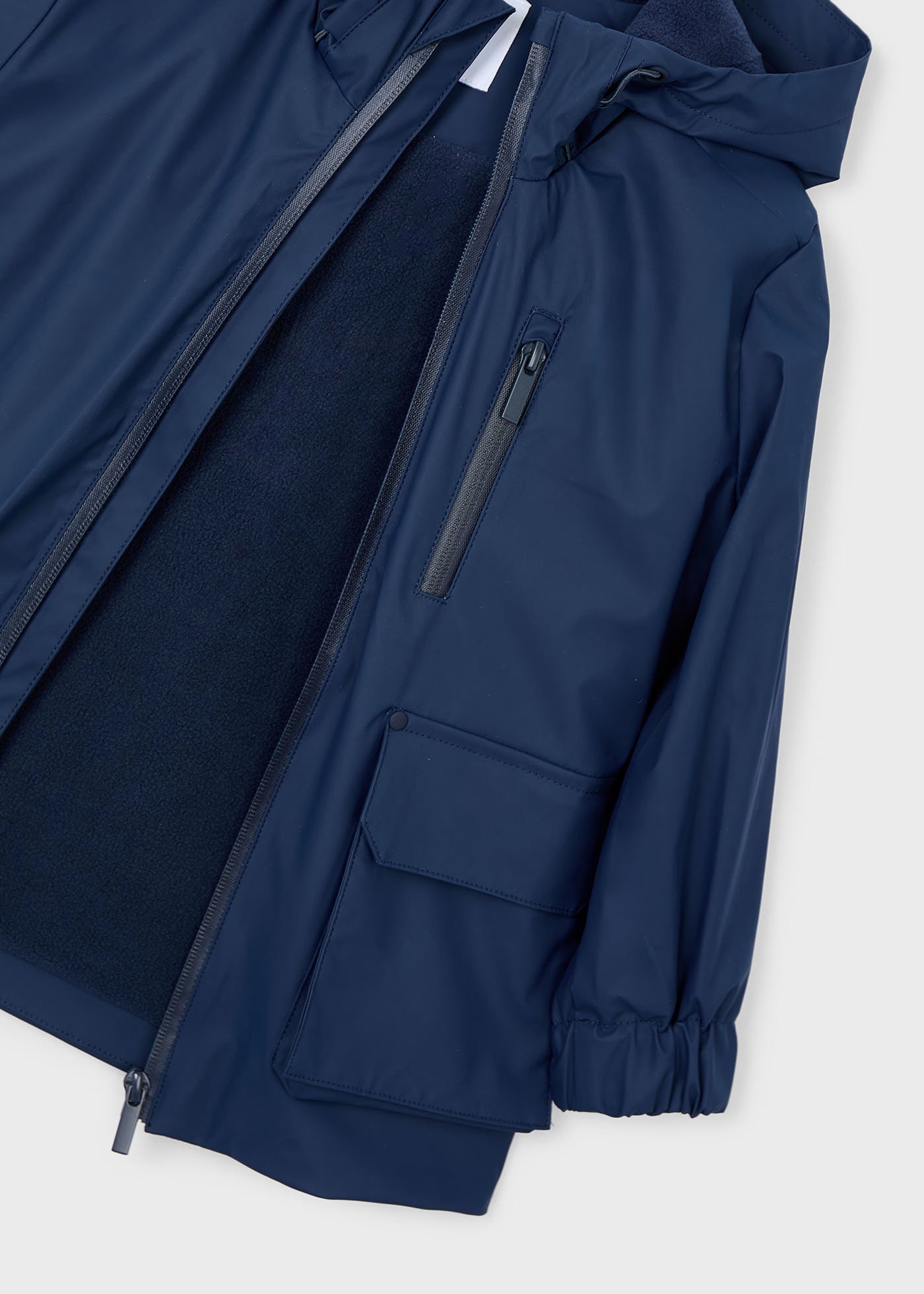 Impermeable afelpado azul marino mini niño