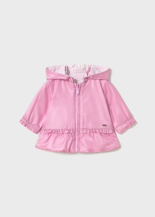 Chamarra cortavientos reversible rosa recién nacida