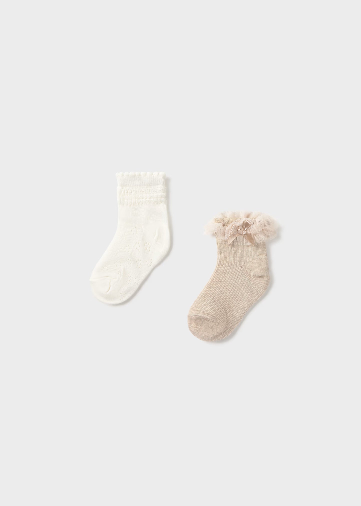 Set 2 calcetines beige bebé niña