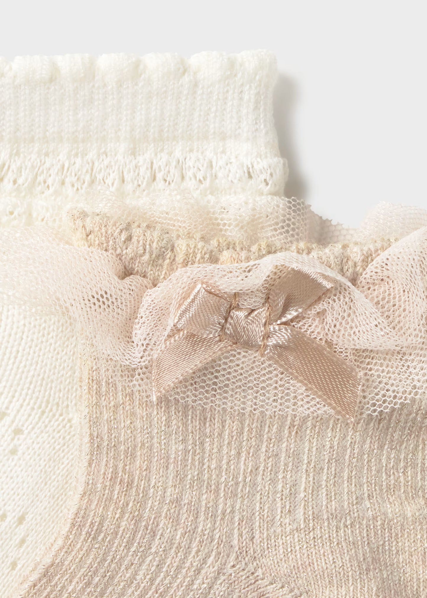 Set 2 calcetines beige bebé niña
