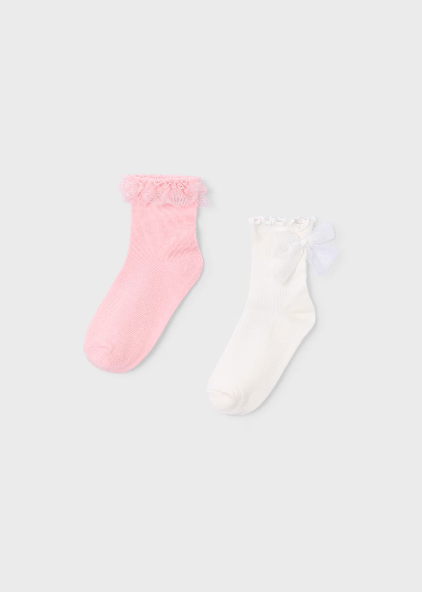 Set 2 calcetines rosa tul mini niña