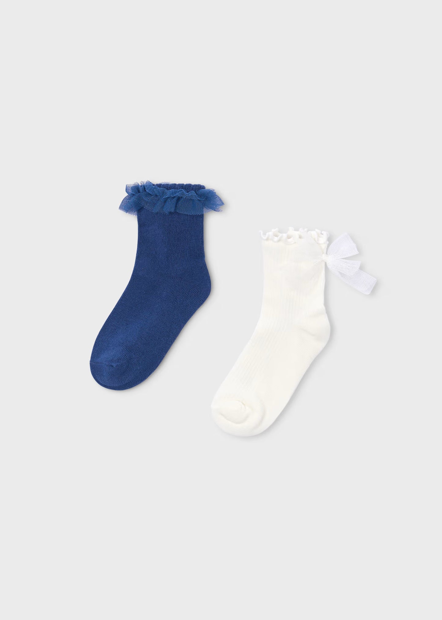 Set 2 calcetines azul marino tul mini niña
