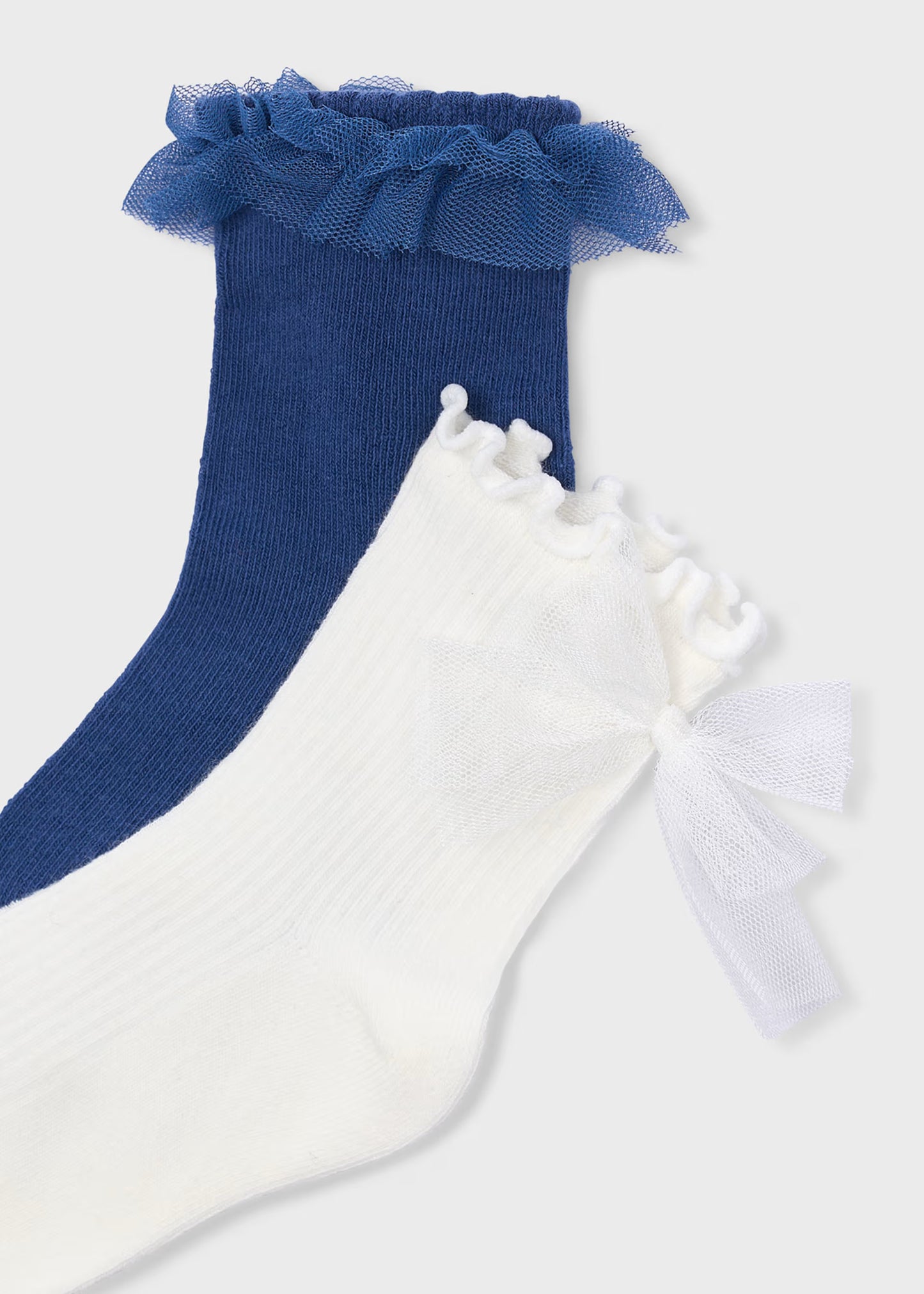 Set 2 calcetines azul marino tul mini niña