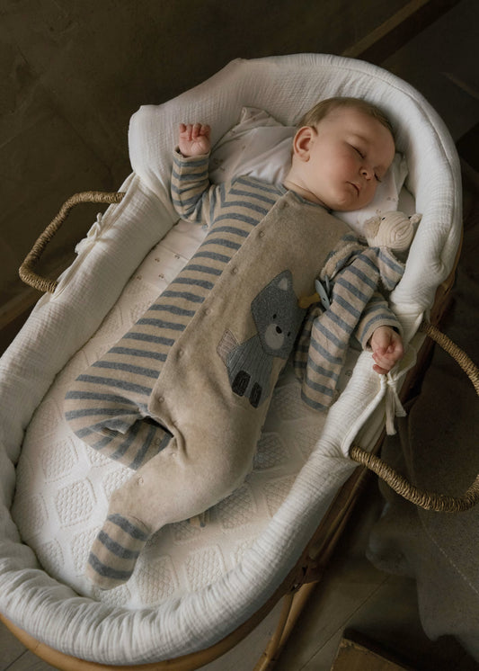 Set 2 mamelucos tundosados zorro recién nacido