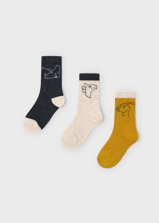 Set 3 calcetines dinosaurios mini niño