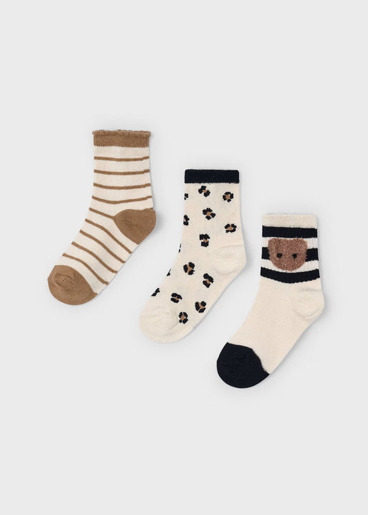 Set 3 calcetines osito mini niña