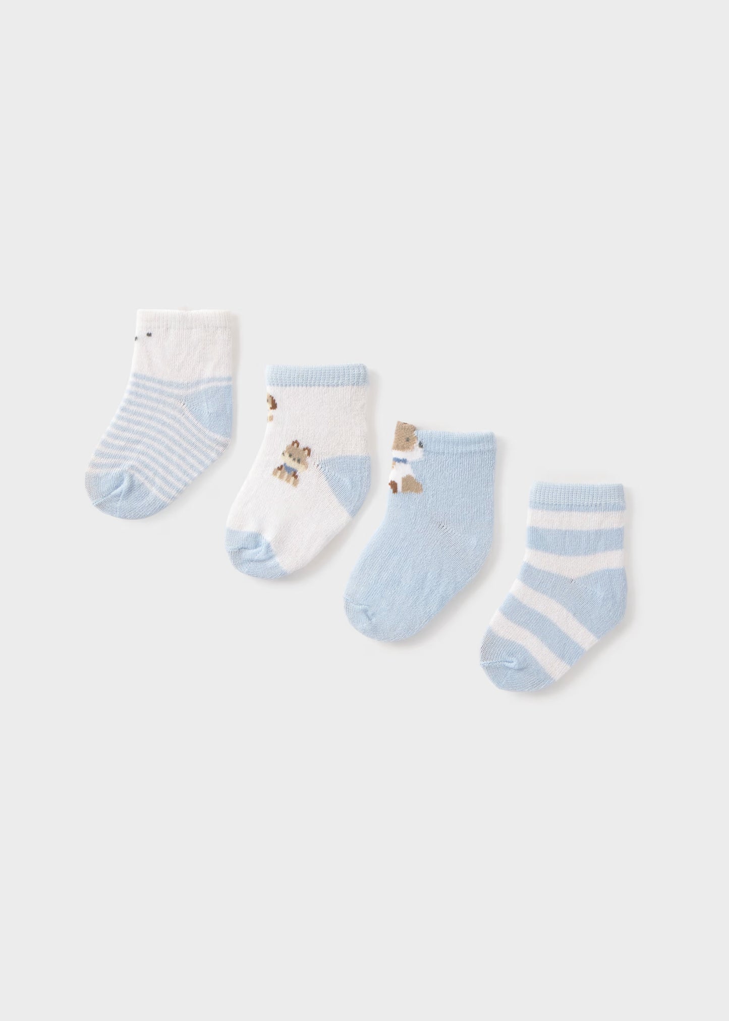 Set 4 calcetines azul cielo recién nacido