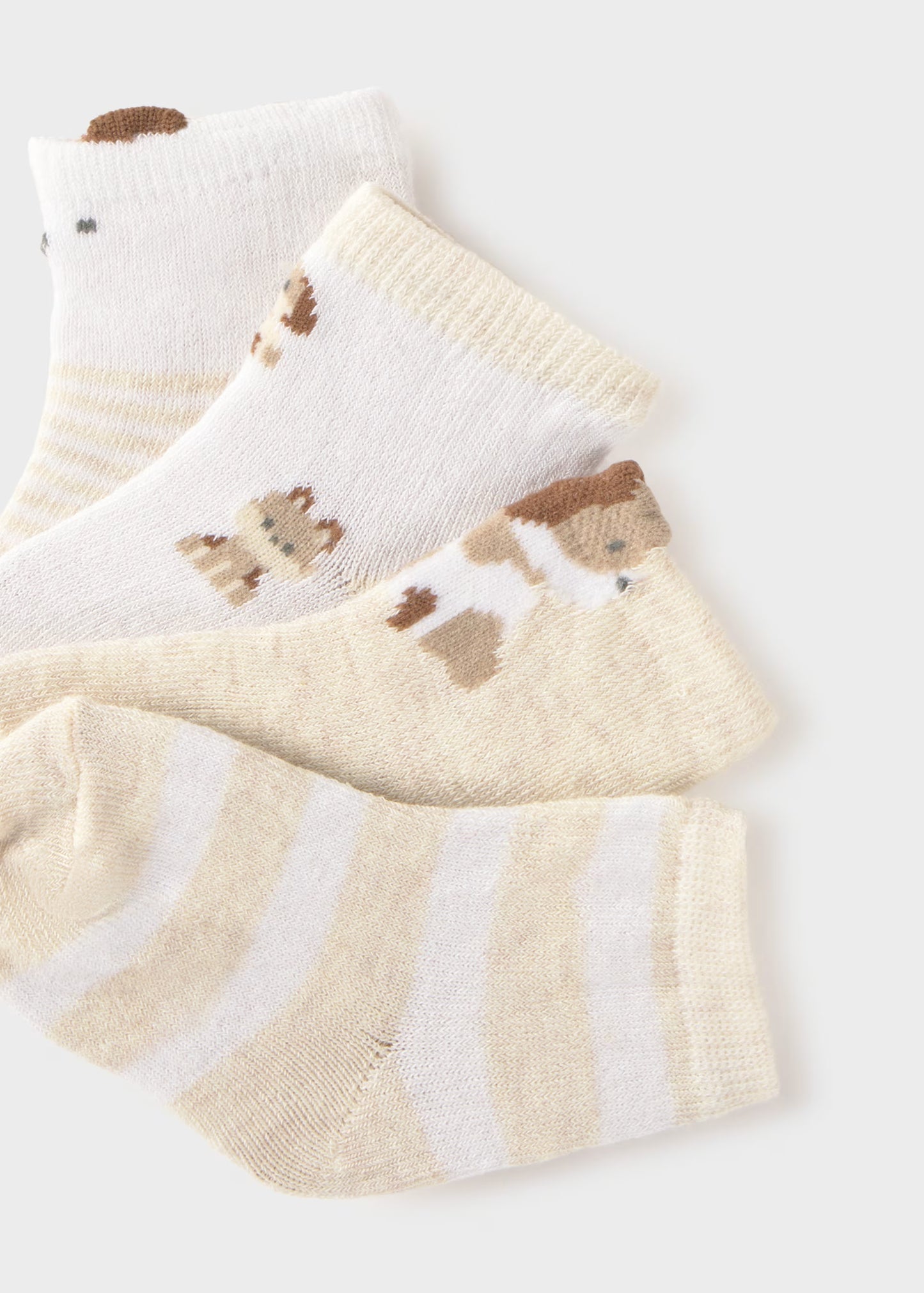 Set 4 calcetines beige recién nacid@