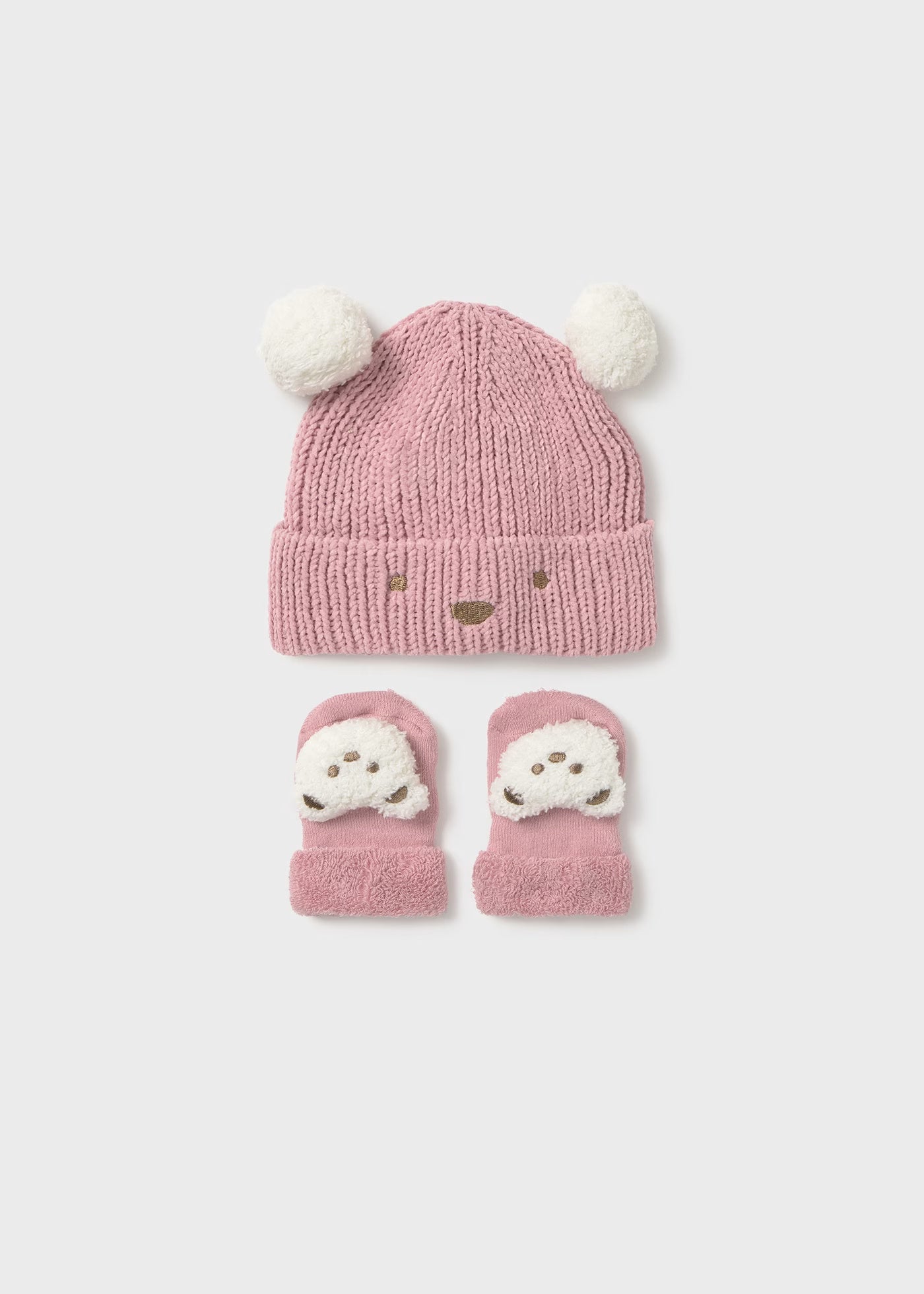 Set de gorro y calcetines rosa recién nacida