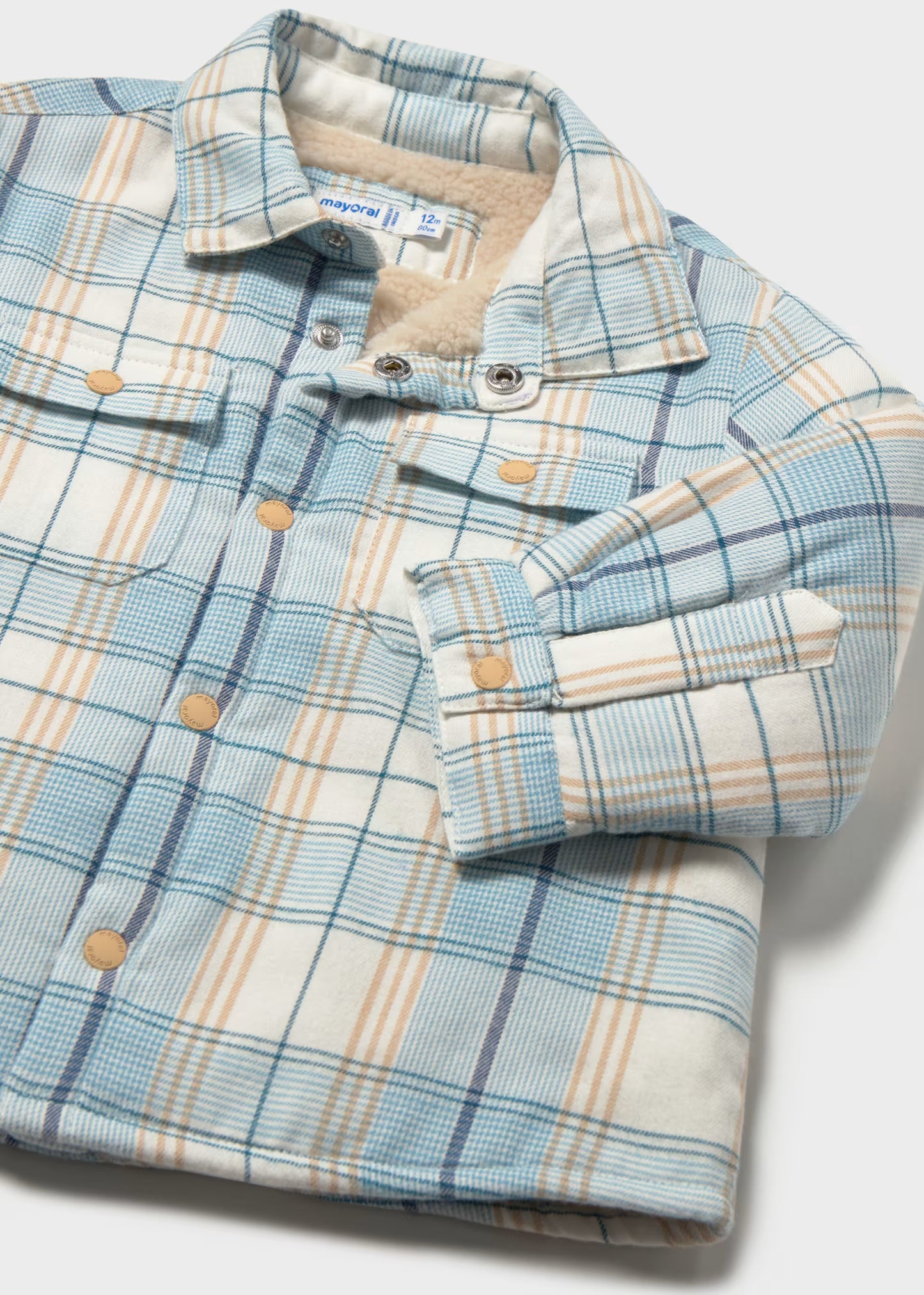 Sobrecamisa cuadros forrada bebé niño
