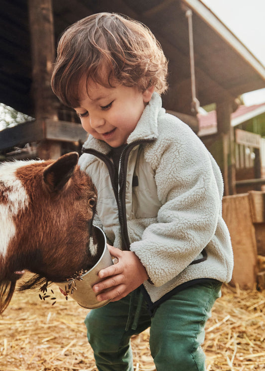 Sudadera cremallera borrego bebé niño