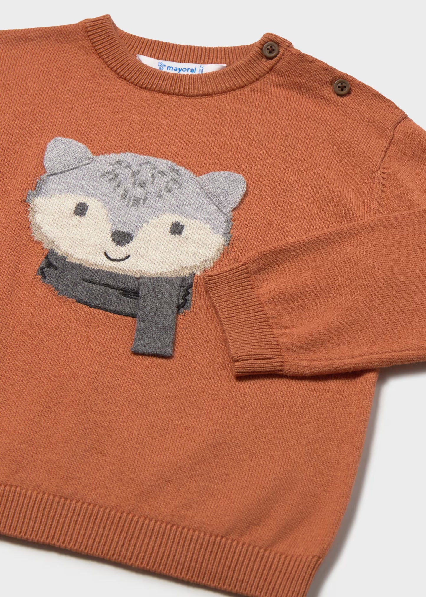 Suéter ladrillo zorrito bebé niño