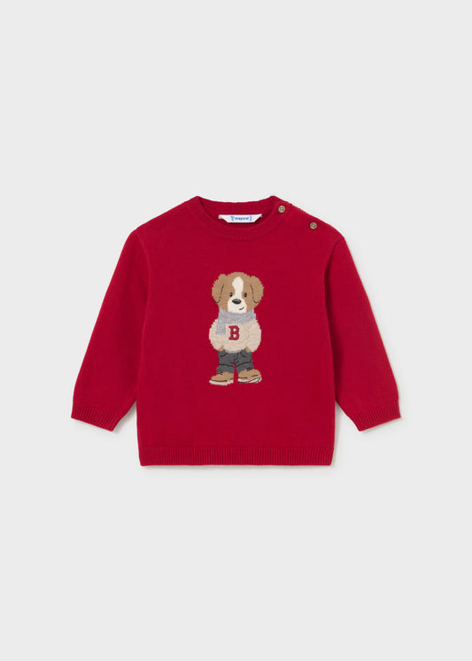 Suéter rojo perrito bebé niño