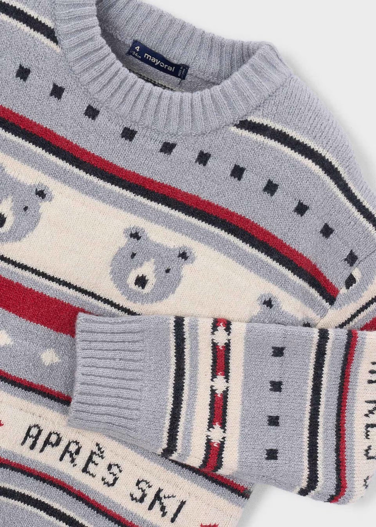 Suéter jacquard osito mini niño