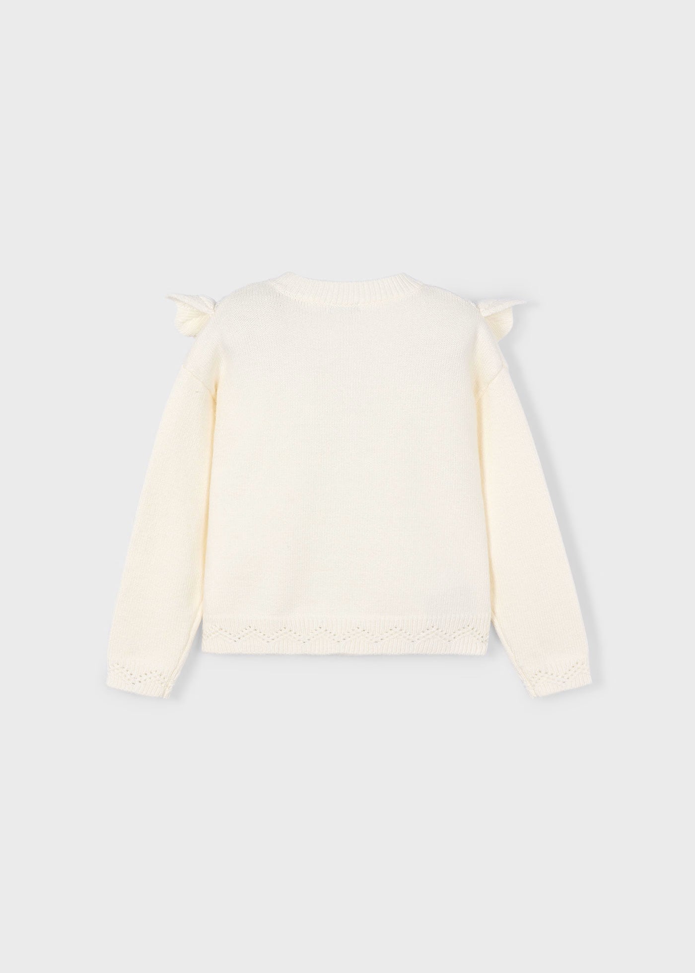 Cojunto suéter calados con falda plisada mini niña