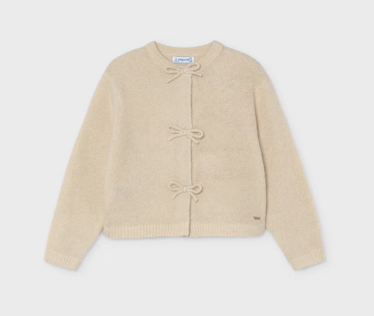 Torera beige lazos mini niña