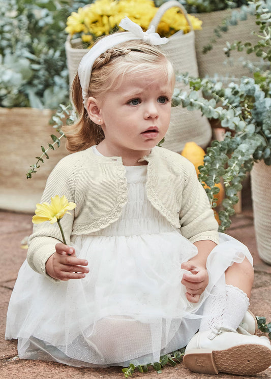 Rebeca tricot champagne bebé niña