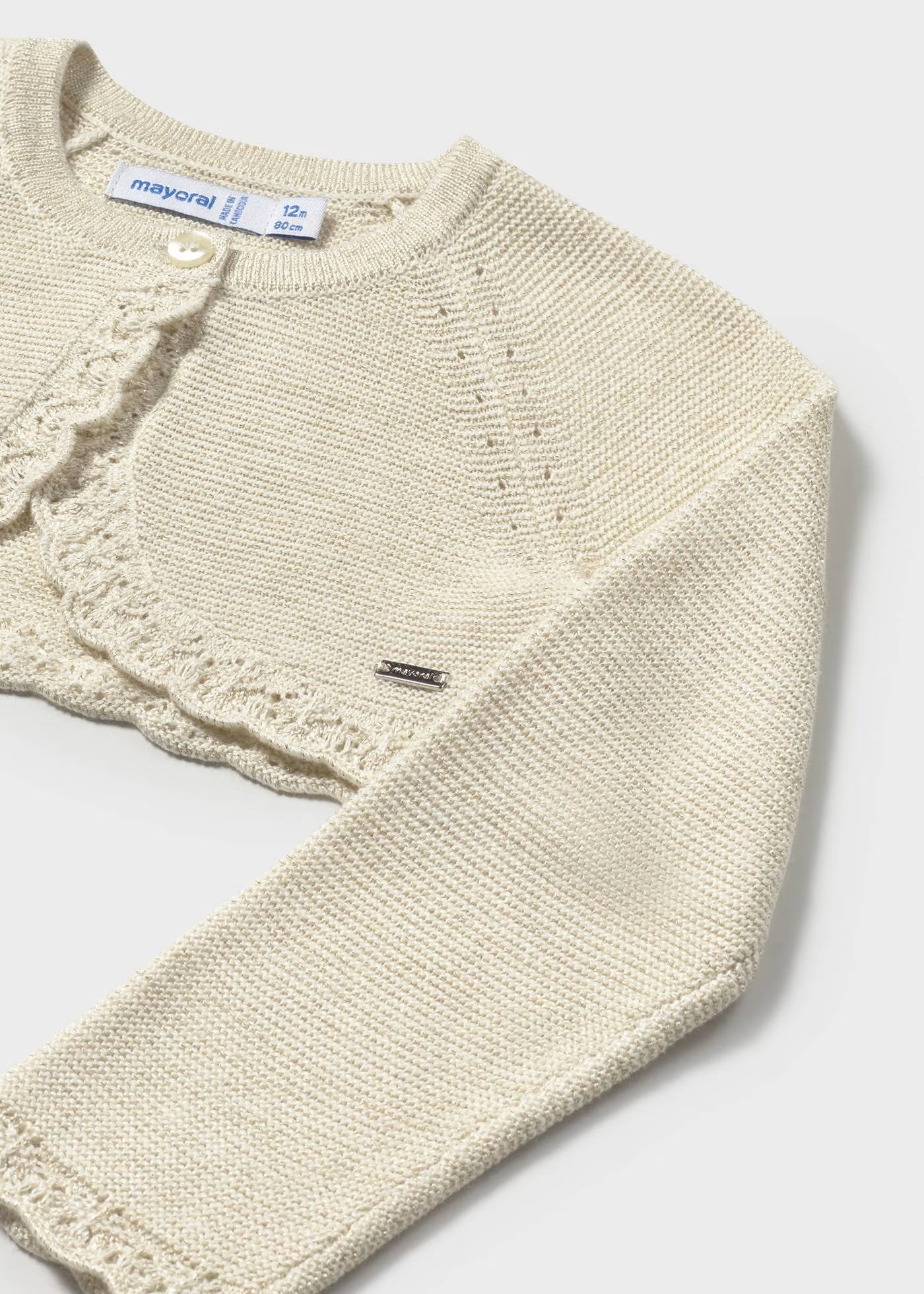 Rebeca tricot champagne bebé niña