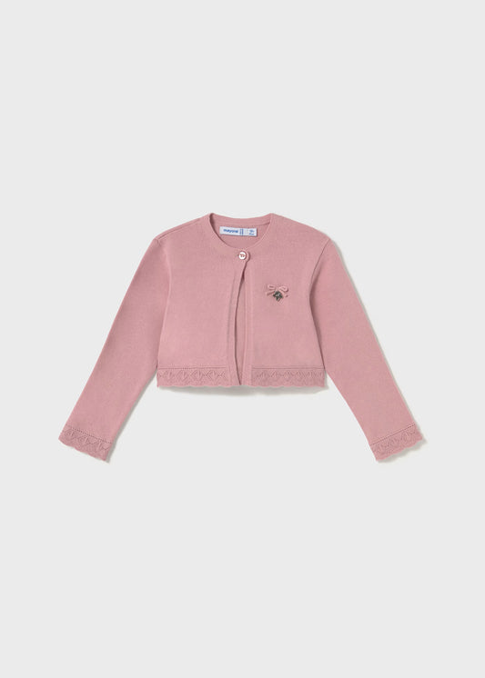 Rebeca tricot rosa bebé niña