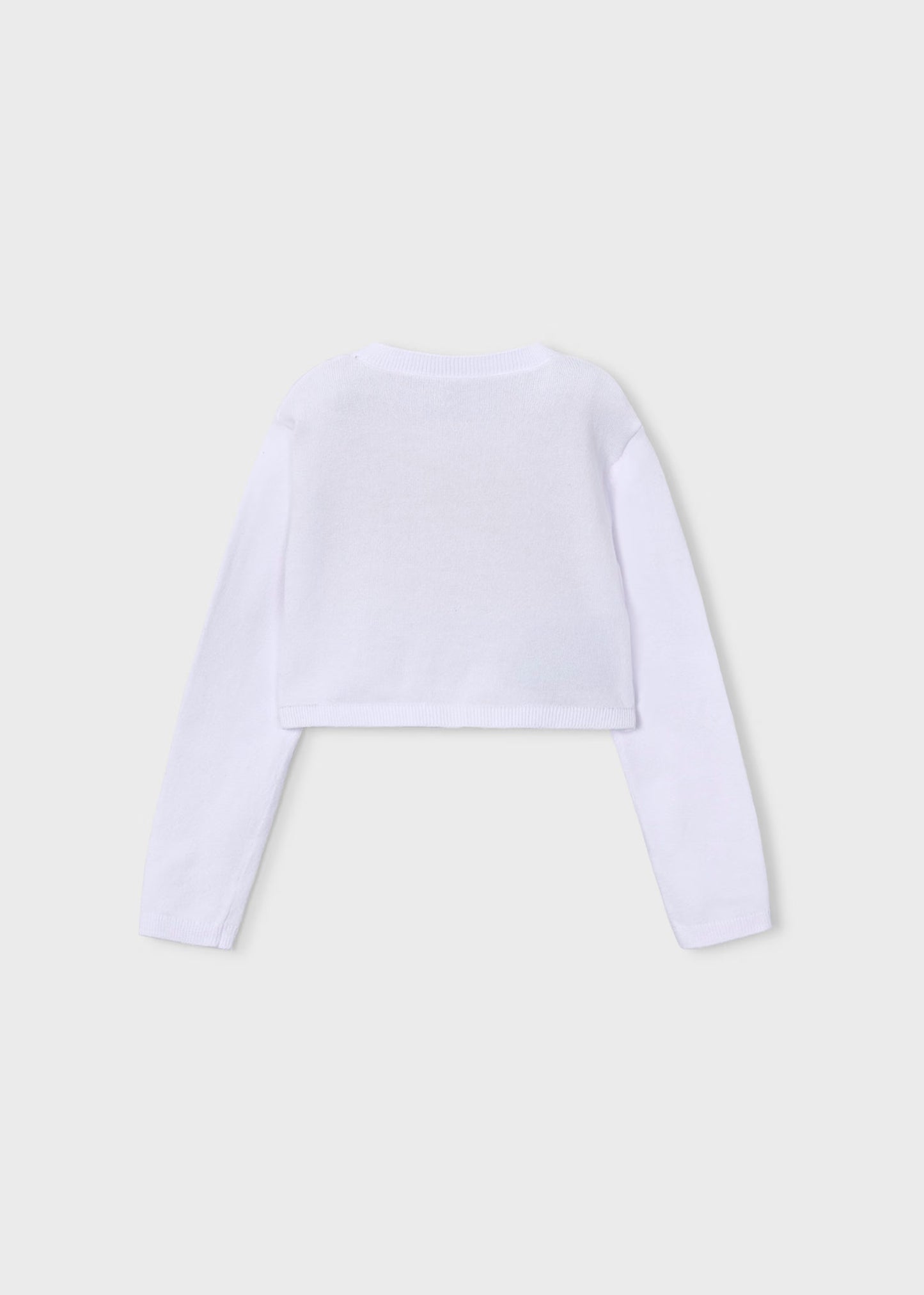 Suéter torera blanca con moño para mini niña