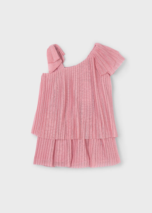 Vestido rosa plisado mini niña