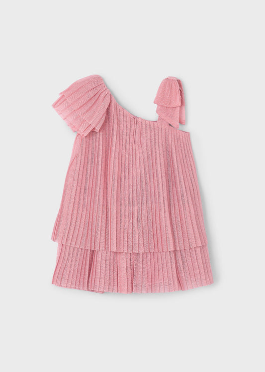 Vestido rosa plisado mini niña