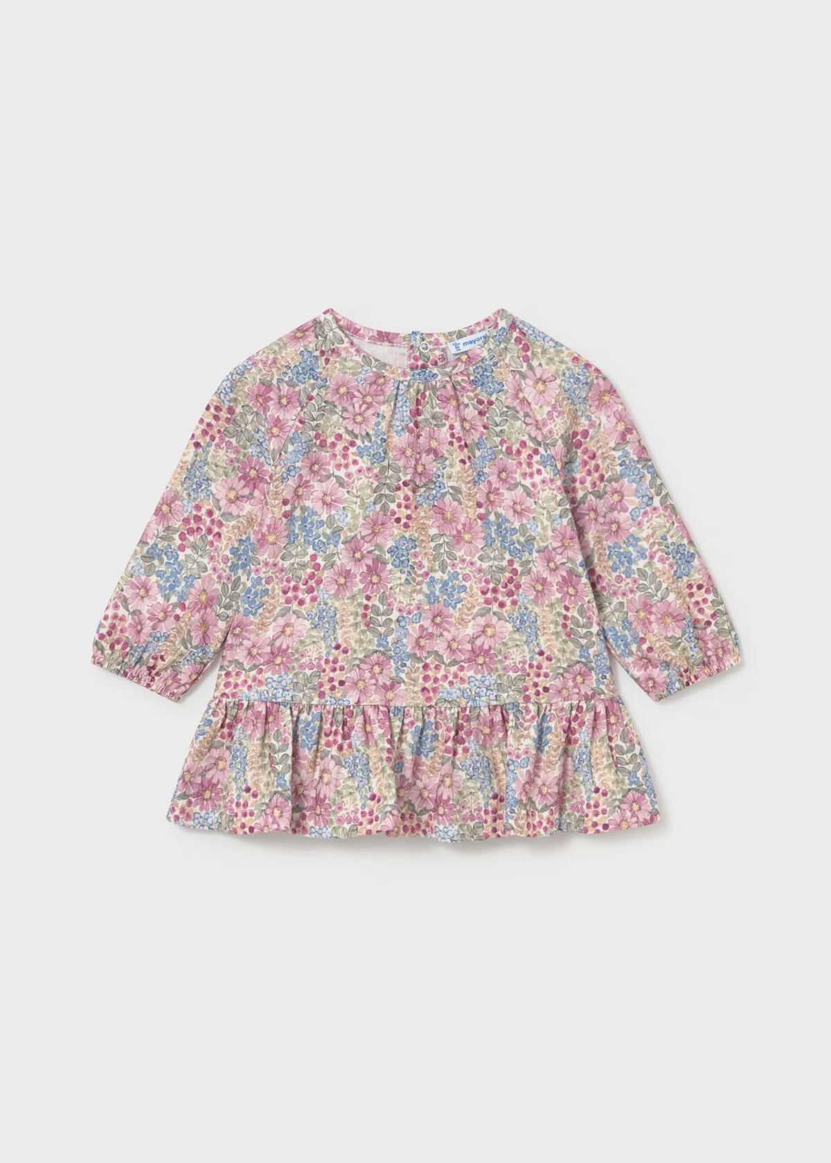 Vestido bambula flores bebé niña