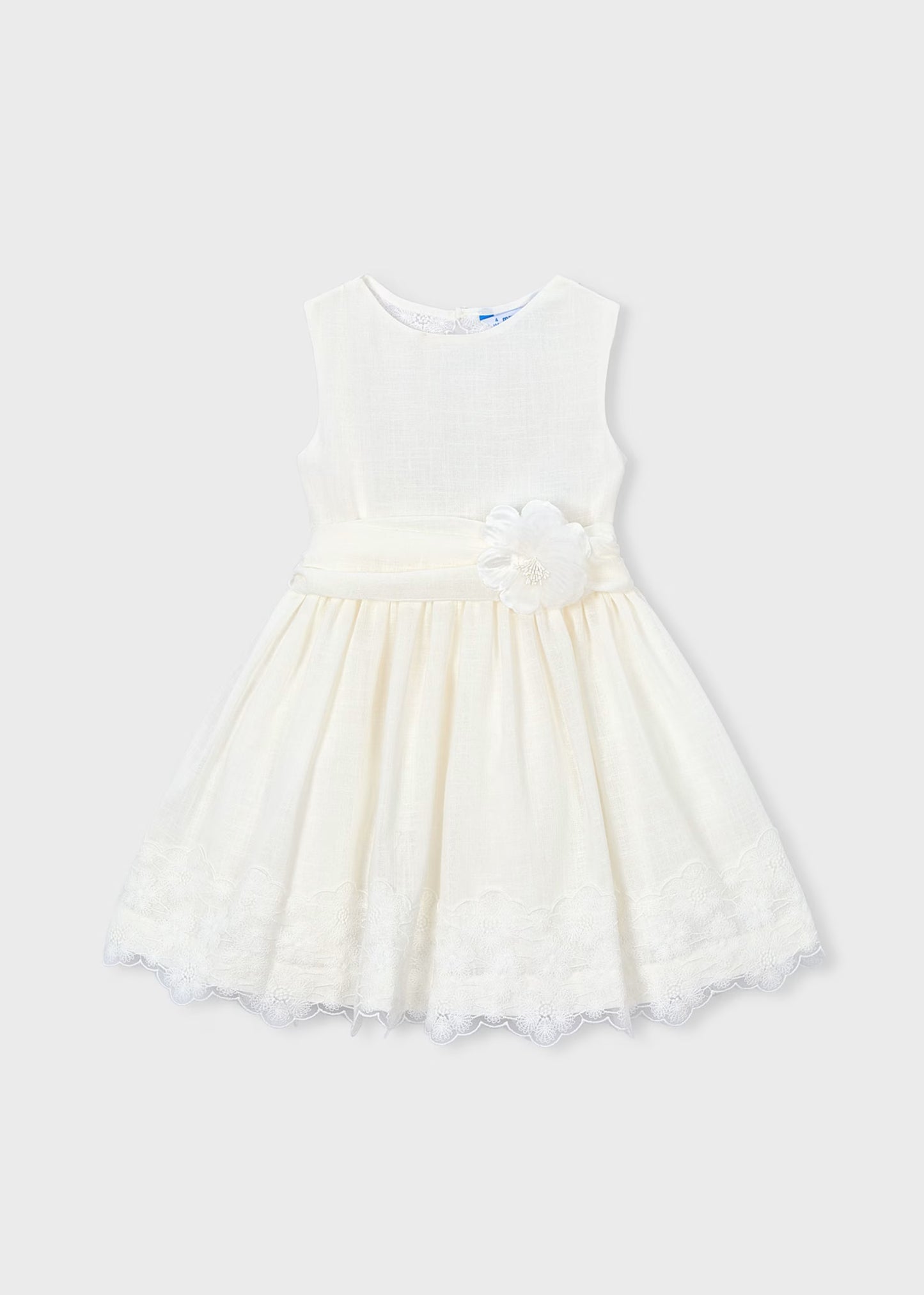 Vestido blanco ceremonia encaje mini niña