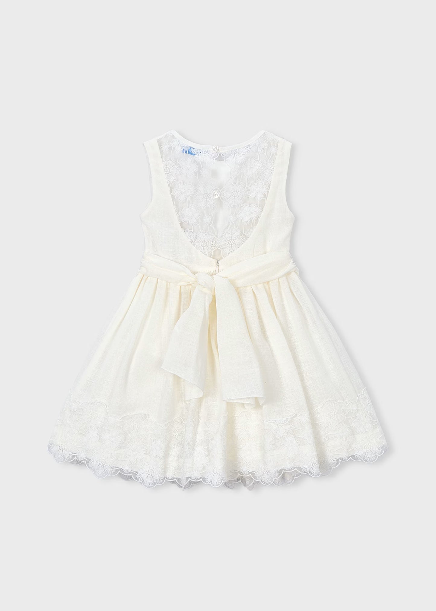Vestido blanco ceremonia encaje mini niña