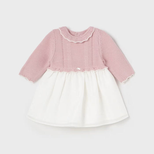 Vestido combinado organza recién nacida